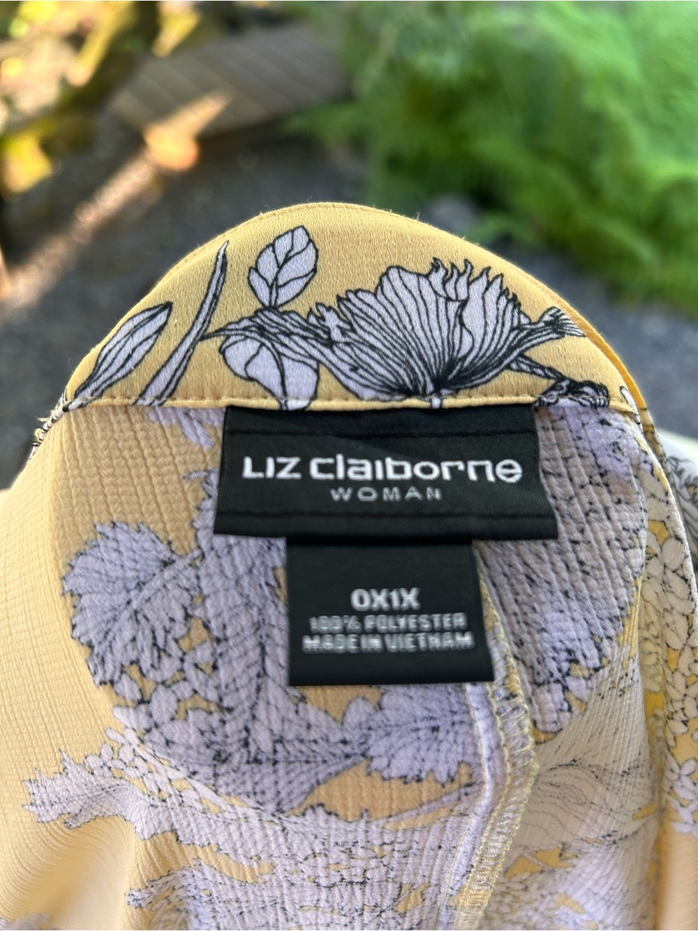 Liz Claiborne Yellow Floral Print Open Cardigan - Picture 4 of 4
